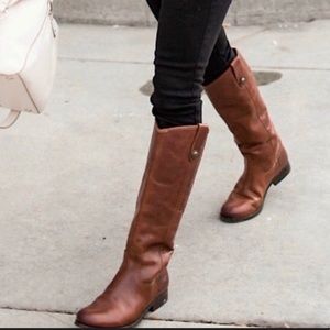 Frye Melissa cognac leather riding boots